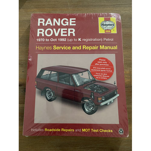 Range Rover V8 Haynes Service & Repair Manual