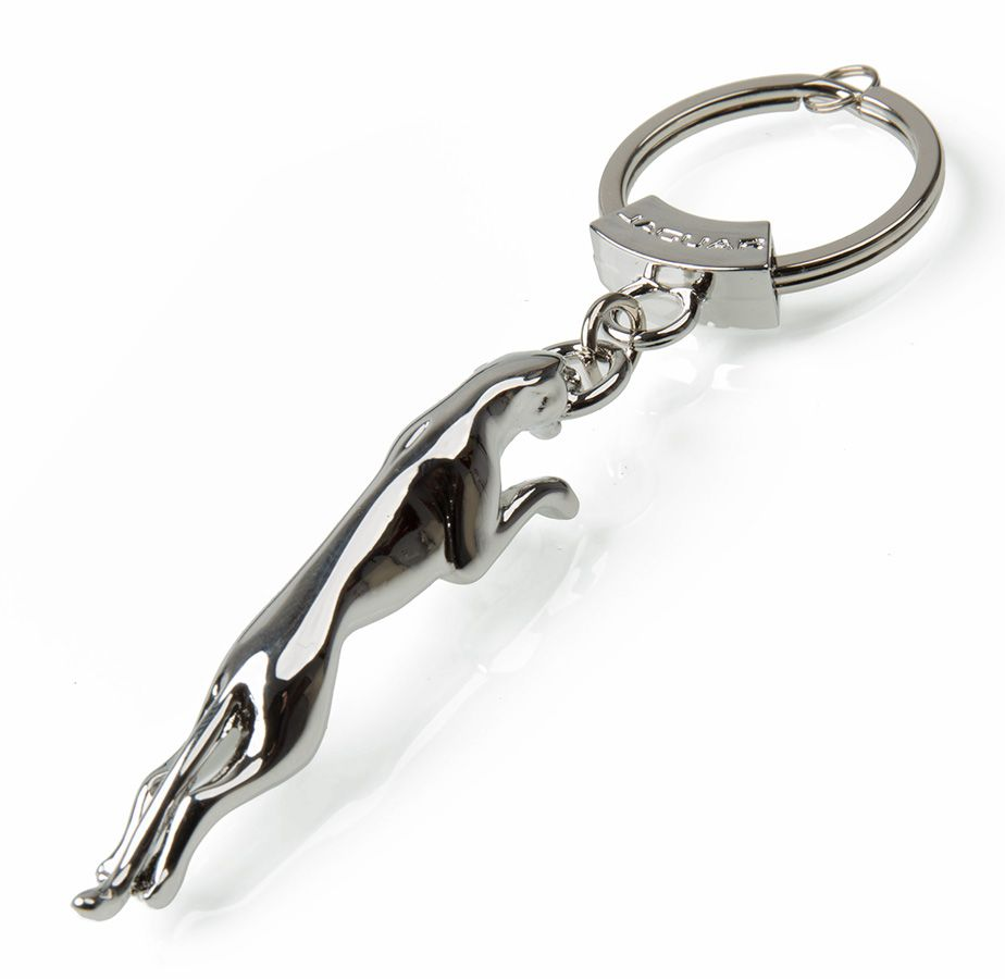 Jaguar Leaper Key Ring Silver