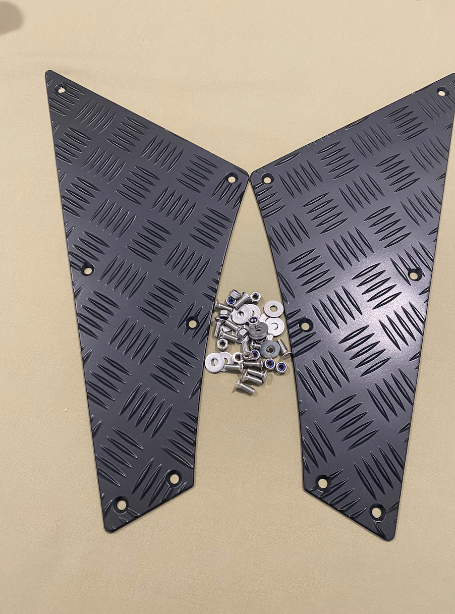 M12 Offroad Land Rover Defender 110 Door Protectors – 2mm Chequer Plate, Set Of 4, UK Made