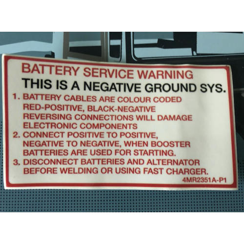 Battery Service Warning Decal