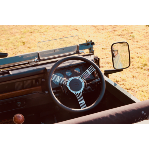 Land Rover Defender Crossbar Steering Wheel Silver 36 Spline
