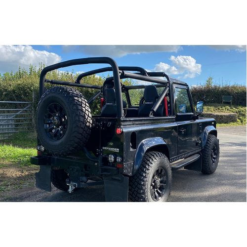 Land Rover Defender 90 6-Point Bolt-In Internal Rear Heavy-Duty Hood Stick Replacement  Black