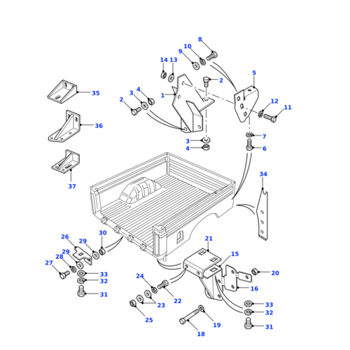 Land Rover Defender HCPU Rear Tub To Body Bracket