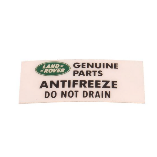 Land Rover Antifreeze Decal Genuine